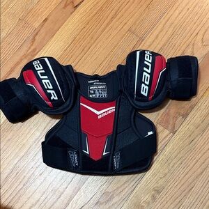 Youth Bauer Black and Red Hockey Shoulder Pads